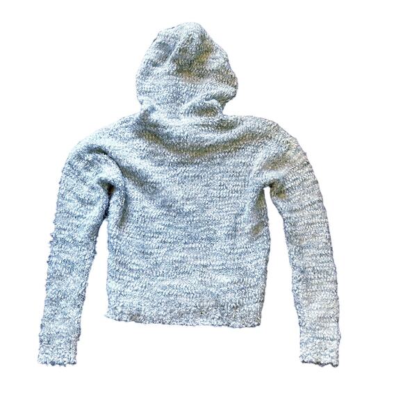 NWT Woven Heart Fuzzy Hooded Sweater White/Gray Size Small - Picture 3 of 5